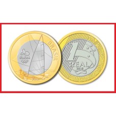 Brasil 1 Real 2015 V-581 Fc Olimpíadas Vela 