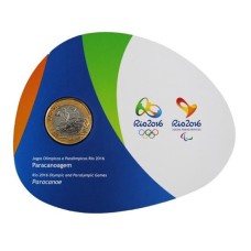 Brasil 1 Real 2015 Blister Oficial Olimpíadas Paracanoagem
