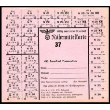 Germany Alemanha 2a. Guerra Mundial II WW Cartão de Racionamento - 41