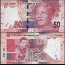 South Africa África do Sul P-145a 50 Rand 2018 Comemorativa 100 Anos de Mandela