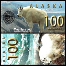 Alaska 100 Dollar 2016 Fe Bode Montanhês Fantasia