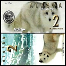 Alaska 2 Dollar 2016 Fe Raposa Artico Fantasia