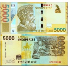 Albânia P-80a Fe 5.000 Lekë 2017 Skënderbeg