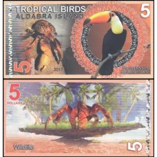 Aldabra Islands Tropical Birds 5 Dollars 2017 Fe Fantasia