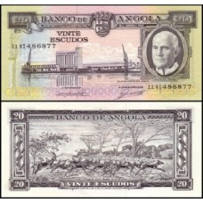Angola P-92 S/Fe 20 Escudos 1962 Angola P-92 S/Fe 20 Escudos 1962