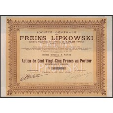 Apólice France França Société Générale des Freins Lipkowski