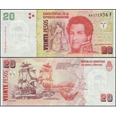 Argentina P-355b.2 Fe 20 Pesos ND (2015) Série F