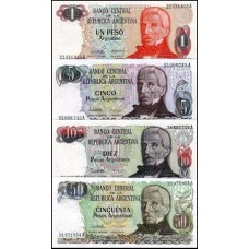 Argentina P-311-314 Fe 1+5+10+50 Pesos Argentinos 1983 4 Cédulas