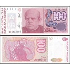 Argentina P-327c Fe 100 Australes ND (1985) Domingo Faustino Sarmiento