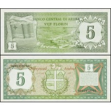 Aruba P-1 Fe 5 Florin 1986 Aruba P-1 Fe 5 Florin 1986