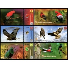Atlantic Forest Floresta Atlântica 14+15+16 Aves 2016 Fe Set C/3 Cédulas Fantasia