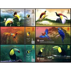 Atlantic Forest Floresta Atlântica 1+2+3 Aves 2016 Fe Set C/3 Cédulas Fantasia
