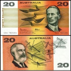 Austrália P-46e.2 Fe 20 Dollars ND (1985)