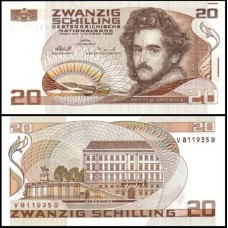 Áustria P-148 Fe 20 Shilling 1986 Moritz Daffinger 