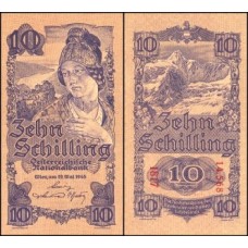 Áustria P-114 S/Fe 10 Shilling 1945