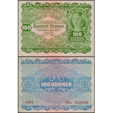 Áustria P-77 Fe 100 Kronen 1922 Áustria P-77 Fe 100 Kronen 1922