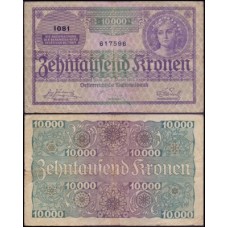 Áustria P-85 Mbc 10.000 Kronen 1924 Áustria P-85 Mbc 10.000 Kronen 1924