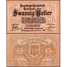 Áustria P-S146 Fe 20 Heller 1.10.1919 Áustria P-S146 Fe 20 Heller 1.10.1919