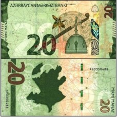 Azerbaijan Azerbaijão P-41a Fe 20 Manat 2021