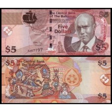 Bahamas P-72a Fe 5 Dollars 2007