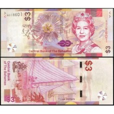 Bahamas P-77Aa Fe 3 Dollars 2019 Rainha ♛