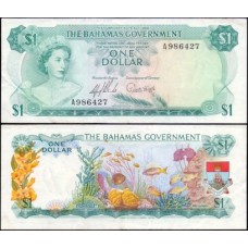 Bahamas P-18a Mbc 1 Dollar 1965 Rainha ♛