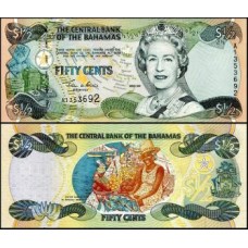 Bahamas P-68 Fe 1/2 Dollar 2001 Rainha ♛