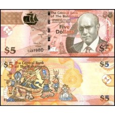 Bahamas P-72Aa Fe 5 Dollars 2013