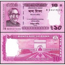 Bangladesh P-54i Fe 10 Taka 2018 Mujibur Rahman