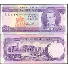 Barbados P-34a Mbc 20 Dollars ND (1973) Samuel Prescod