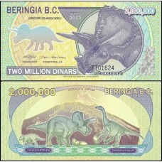 Beringia 2.000.000 Dinars 2013 Fe Tricerátops Polímero Fantasia 