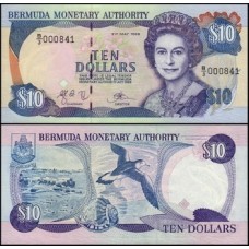 Bermuda P-42d Fe 10 Dollars 1999 Rainha ♛