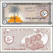 Biafra P-1 Fe 5 Schillings ND (1968) Escassa