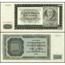 Bohemia & Moravia P-15s Fe 1.000 Korun 1942 Spécimen