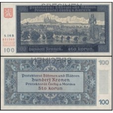 Bohemia & Moravia P-6s S/Fe 100 Korun 1940 Spécimen