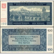 Bohemia & Moravia P-7as Fe 100 Korun 1940 Spécimen