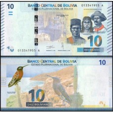 Bolívia P-248a Fe 10 Bolivianos ND (2018) Série A