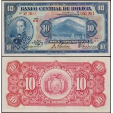 Bolívia P-121a.8 S/Fe 10 Bolivianos L.1928