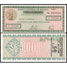 Bolívia P-198 Fe 50 Centavos On 500.000 P. Bolivianos ND (1987)