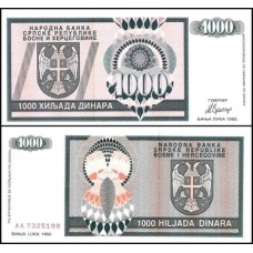 Bosnia-Herzegovina P-137a Fe 1.000 Dinara 1992