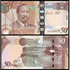 Botswana Botsuana P-32a Fe 50 Pula 2009 Seretse Khama