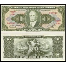 Brasil C-080 S/Fe 10 Cruzeiros 1959 Getúlio Vargas