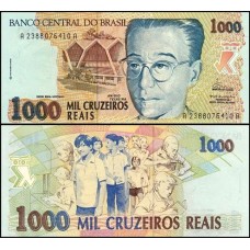 Brasil C-238 Fe 1.000 Cruzeiros Reais 1993 Anísio Teixeira