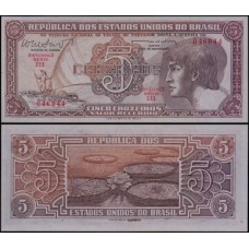 Brasil C-112 Série 111 Fe 5 Cruzeiros 1962  Índio