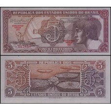Brasil C-112 Série 087 Fe 5 Cruzeiros 1962  Índio