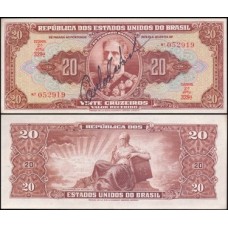 Brasil C-083 S/Fe 20 Cruzeiros 1950 Mal. Deodoro da Fonseca