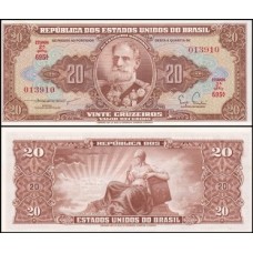 Brasil C-084 Fe 20 Cruzeiros 1955 Mal. Deodoro da Fonseca