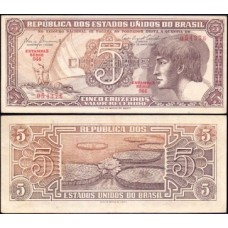 Brasil C-111 Série 044 S/Fe 5 Cruzeiros 1961 Índio