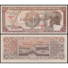 Brasil C-112 Série 105 Fe 5 Cruzeiros 1962  Índio