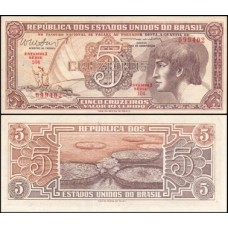 Brasil C-112 Série 104 Fe 5 Cruzeiros 1962 Índio
